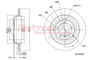 6110567 Brzdový kotúč METZGER