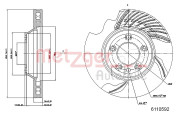 6110592 Brzdový kotúč GREENPARTS METZGER