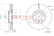 6110787 Brzdový kotúč GREENPARTS METZGER