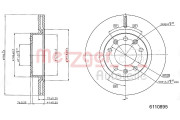 6110895 Brzdový kotúč METZGER