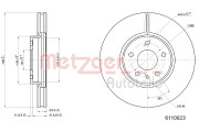 6110923 Brzdový kotúč GREENPARTS METZGER