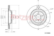 6110968 Brzdový kotúč METZGER