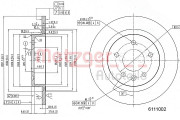 6111002 Brzdový kotúč METZGER