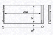 350203709000 Kondenzátor klimatizácie MAGNETI MARELLI