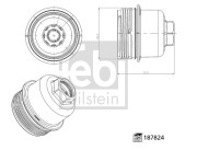 187824 Veko, puzdro olejového filtra febi Plus FEBI BILSTEIN