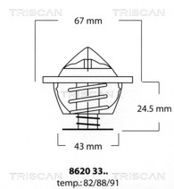 8620 3382 Termostat chladenia TRISCAN