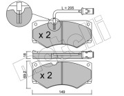 22-0014-2 Sada brzdových platničiek kotúčovej brzdy METELLI