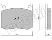 22-0018-1 Sada brzdových platničiek kotúčovej brzdy METELLI