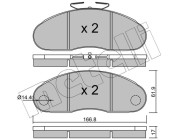 22-0111-2 Sada brzdových platničiek kotúčovej brzdy METELLI