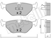 22-0180-0 Sada brzdových platničiek kotúčovej brzdy METELLI