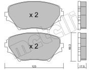 22-0430-0 Sada brzdových platničiek kotúčovej brzdy METELLI