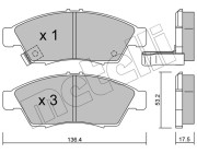 22-0437-0 Sada brzdových platničiek kotúčovej brzdy METELLI