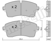 22-1250-1 Sada brzdových platničiek kotúčovej brzdy METELLI
