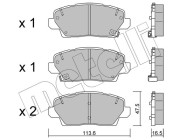 22-1302-0 Sada brzdových platničiek kotúčovej brzdy METELLI