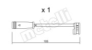 SU.313 Výstrażný kontakt opotrebenia brzdového oblożenia METELLI