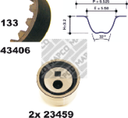 23406 Sada ozubeného remeňa MAPCO