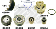 41844 Vodné čerpadlo + sada ozubeného remeňa MAPCO