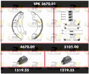 SPK 3670.01 Sada bŕzd, Bubnová brzda Super Precision Kit ROADHOUSE