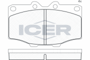 140352 Sada brzdových platničiek kotúčovej brzdy ICER