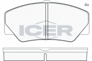 140542 Sada brzdových platničiek kotúčovej brzdy ICER