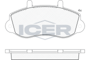 141219 Sada brzdových platničiek kotúčovej brzdy ICER