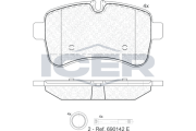 141837 Sada brzdových platničiek kotúčovej brzdy ICER
