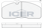 151088 Sada brzdových platničiek kotúčovej brzdy ICER