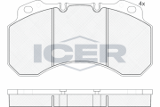 151245 Sada brzdových platničiek kotúčovej brzdy ICER