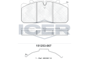151253-067 Sada brzdových platničiek kotúčovej brzdy ICER