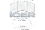 151280-115 Sada brzdových platničiek kotúčovej brzdy ICER