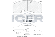 151629 Sada brzdových platničiek kotúčovej brzdy ICER