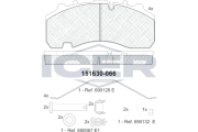 151630 Sada brzdových platničiek kotúčovej brzdy ICER