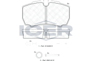 151640-117 Sada brzdových platničiek kotúčovej brzdy ICER