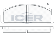 180041 Sada brzdových platničiek kotúčovej brzdy ICER