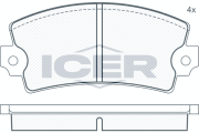 180089 Sada brzdových platničiek kotúčovej brzdy ICER