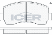 180207 Sada brzdových platničiek kotúčovej brzdy ICER