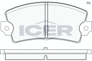 180218 Sada brzdových platničiek kotúčovej brzdy ICER