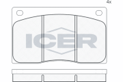 180234 Sada brzdových platničiek kotúčovej brzdy ICER