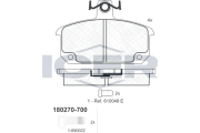 180270-700 Sada brzdových platničiek kotúčovej brzdy ICER