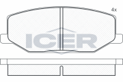 180468 Sada brzdových platničiek kotúčovej brzdy ICER