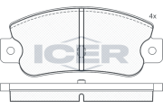 180490 Sada brzdových platničiek kotúčovej brzdy ICER