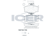 180728-700 Sada brzdových platničiek kotúčovej brzdy ICER
