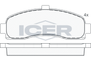 180922 Sada brzdových platničiek kotúčovej brzdy ICER