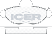 180923 Sada brzdových platničiek kotúčovej brzdy ICER