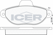 181018 Sada brzdových platničiek kotúčovej brzdy ICER