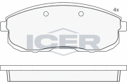 181100 Sada brzdových platničiek kotúčovej brzdy ICER