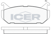 181110 Sada brzdových platničiek kotúčovej brzdy ICER