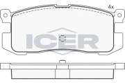 181160 Sada brzdových platničiek kotúčovej brzdy ICER