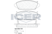 181359-701 Sada brzdových platničiek kotúčovej brzdy ICER