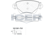 181381-701 Sada brzdových platničiek kotúčovej brzdy ICER